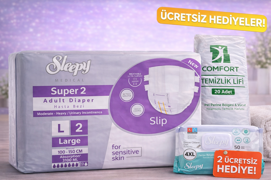 Sleepy Super 2 Bel Bantlı Hasta Bezi Large