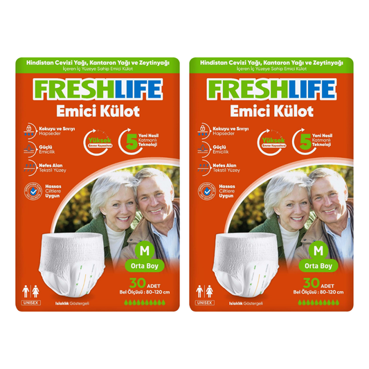 Freshlife Emici Külotlu Orta Boy (Medium) Yetişkin Bezi 30lu