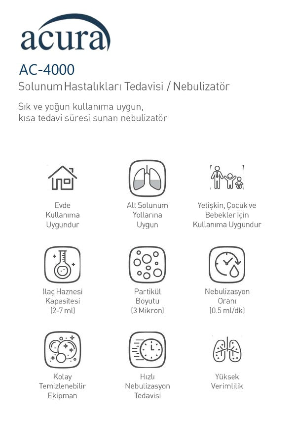Acura AC4000 Kompresörlü Nebulizatör