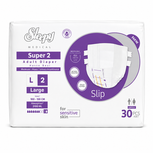 Sleepy Super 2 Bel Bantlı Hasta Bezi Large