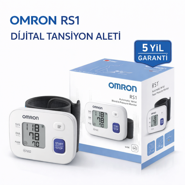 RS1 Bilekten Dijital Pilli Tansiyon Aleti – Taşınabilir, Intellisense Teknolojili, 5 Yıl Garantili